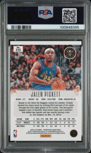 2023 Panini Prizm Deca Jalen Pickett #225 PSA 10 - Picture 2 of 2