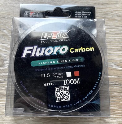 FTK Fishing Line 1.5 - 0.2 mm Fluorocarbon Coating transparent  7.15 Lb 100 m