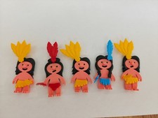 Konvolut 5 montierbare Kinder INDIANER Flachsteck Indianer 1988