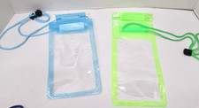 2Pack Green  Blue Floating Waterproof Cell Phone Pouch Cover For iPhone Samsung