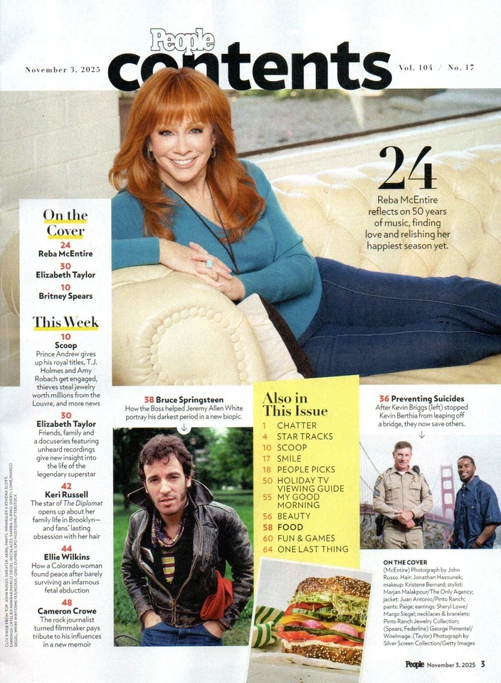 People November 3 2025 Reba McEntire Bruce Springsteen Jeremy Allen White Foto 2 de 4