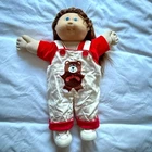 1988 Cabbage Patch kid Brunette Cornsilk  HM 24 In Rare HTF teddy Bear Overalls