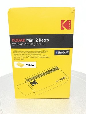 Kodak Mini 2 Retro P210R Black Wireless Portable Photo Printer 2.1x3.4 Inch New