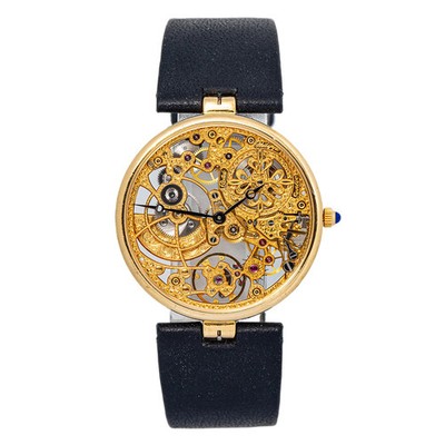 Patek Philippe Skeleton 3878J 1994 Papers Leather 18k YG Skeletonised Auto 31MM