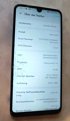 Huawei P30 lite MAR-LX1B Smartphone 6 GB RAM 256 GB Speicher Fingerabdruck