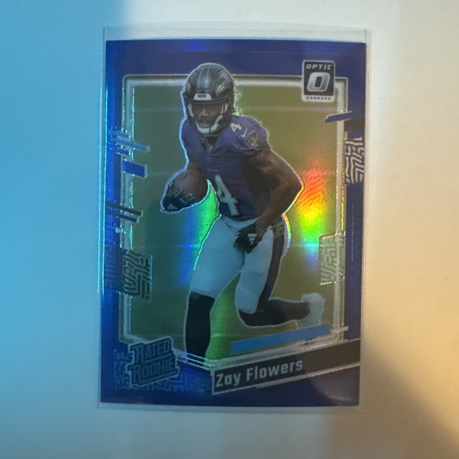 2023 Panini Donruss Optic - Rated Rookie Zay Flowers #210 Blue Prizm /199 (RC)