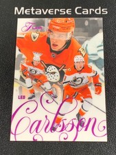 2025-26 Fleer Flair Hockey Backcheck #1 Leo Carlsson 189/199 Ducks
