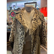Vintage 1960s Leopard Print Faux Fur Coat Young Swinger by Russell Taylor