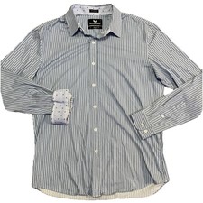 Butter Cloth Icy Cotton Shirt Large Blue Button Up Stretch Reg Performance Men
