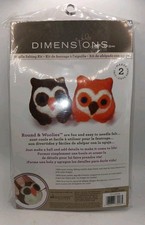 Dimensions Needle Felting Kit Round  Woolies Owls Craft Felt Kit 100 Wool