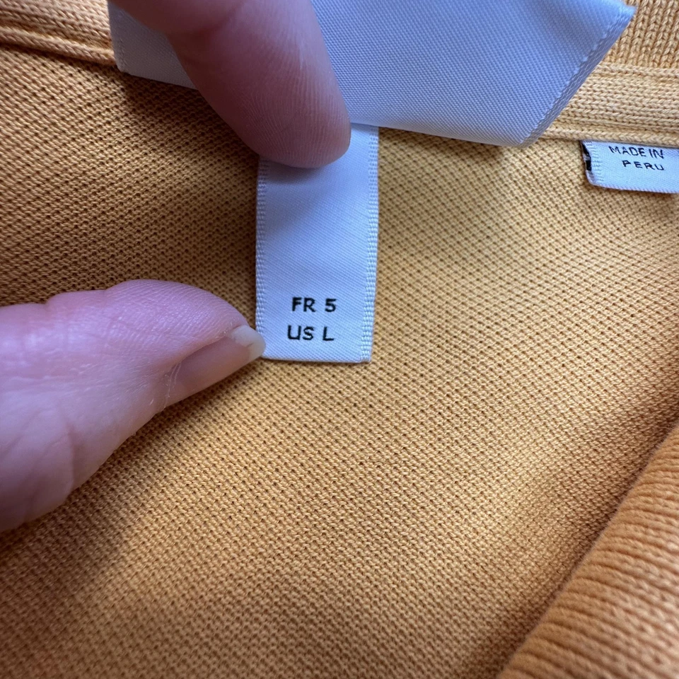 Camisa Polo Lacoste Para Hombre Grande Amarilla Calce Ajustado Manga Corta Logo Cocodrilo Perú Foto 4 de 4