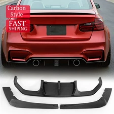 V-Style Rear Bumper Diffuser Lip For BMW M3/M4 F80 F82 F83 2015-2020 Carbon Look