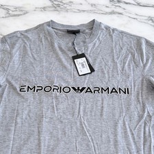 Emporio Armani Mens Grey Melange Logo T-Shirt XL New EM003318 AF10017