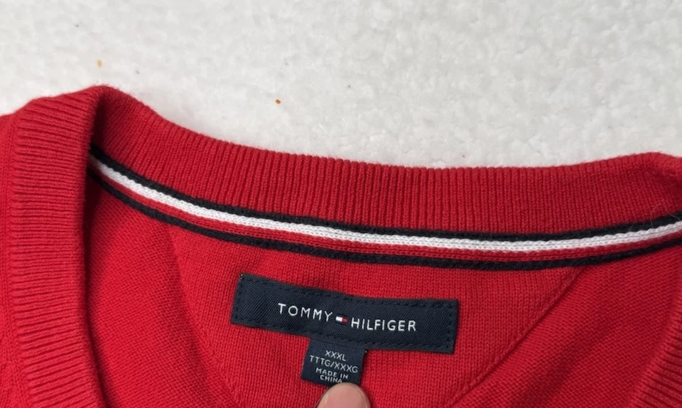 Suéter de malha masculino Tommy Hilfiger tamanho 3XL casual formal preppy saindo novo com etiquetas!! - Imagem 2 de 4