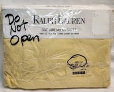 Ralph Lauren Irregular Queen Flat Sheet – Yellow NIP Made in USA 100% Cotton New