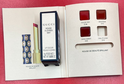 GUCCI #25 Rouge à Lèvres Mat Lipstick GOLDIE RED 1g Mini Travel + Tester Palette