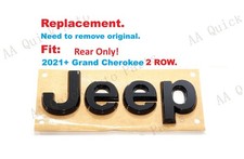 1pc Gloss Black Rear Tailgate Jeep Emblems Badge 2021 Up Grand Cherokee 2 Row