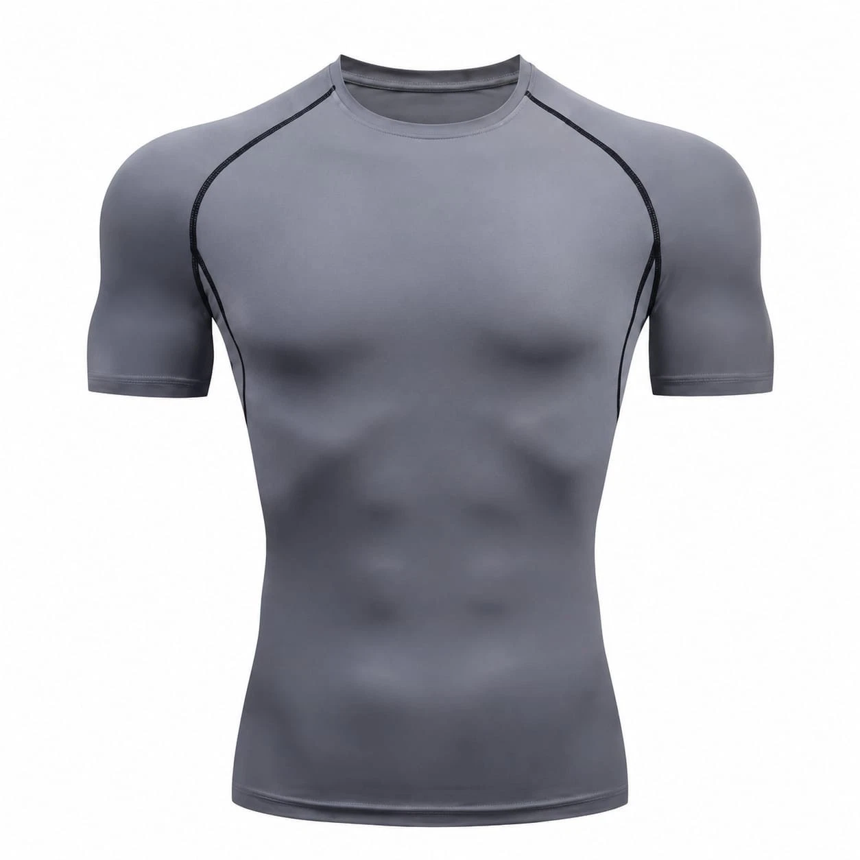 Men's Solid Color Short Sleeved T-shirt Compressed Quick Drying Breathable Train