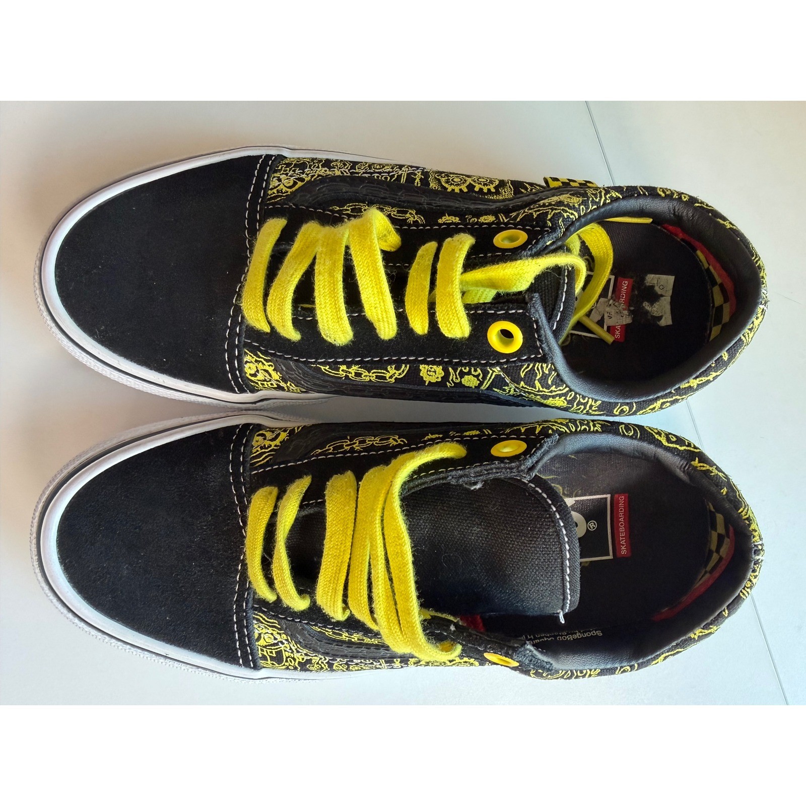 Vans Skate Old Skool Spongebob Gigliotti Black Yellow Shoes VN0A5FCBZXU Mens 4.5