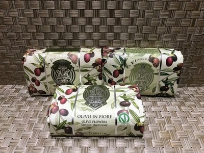 LA FLORENTINA OLIVE FLOWERS SOAP BAR MADE IN ITALY 7 OZ. Set of 3