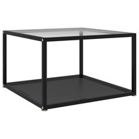 Couchtisch Transparent Und Schwarz 60X60X35 Cm Hartglas