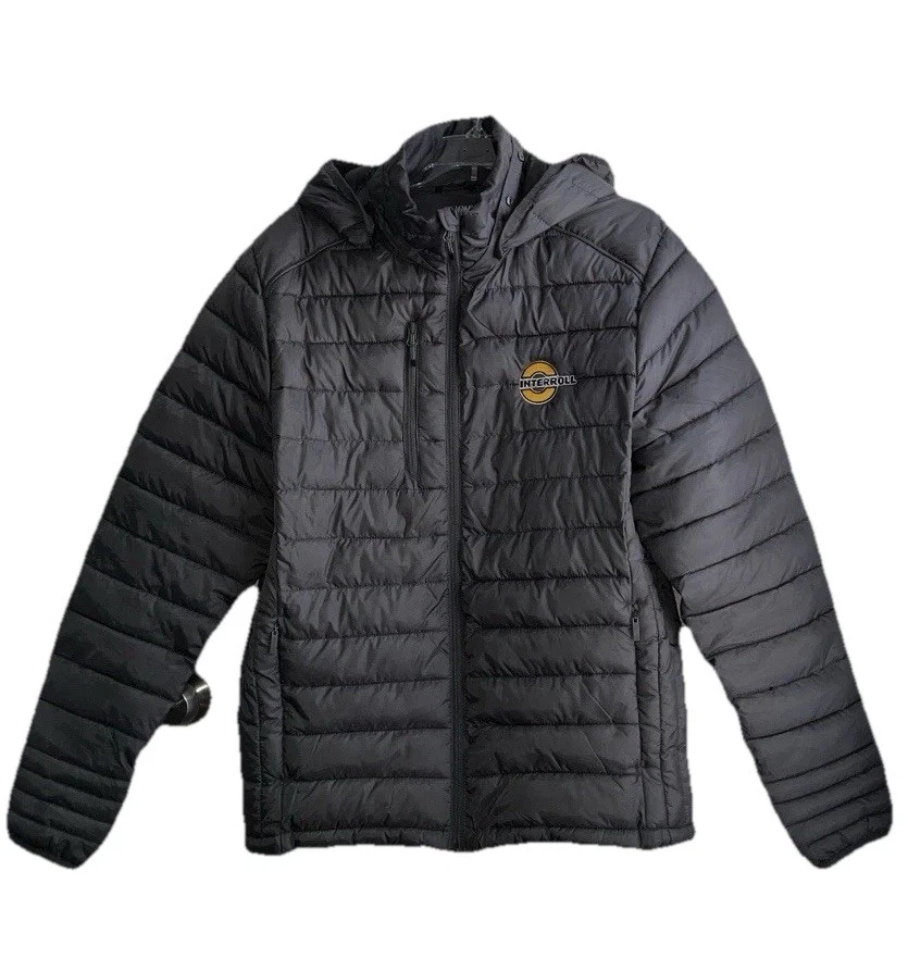 Clique Hudson Insulated Men’s Full-Zip Gray Hooded Puffer Jacket With Logo