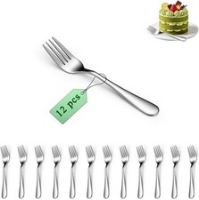 Cake Forks Set of 12, Stainless Steel 14cm, Dessert&Fruit Forks, Dishwasher Safe
