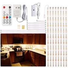 Under Cabinet Lighting, 8PCS LED Strip Lights with Remote and 24W Adapter, Ul...
