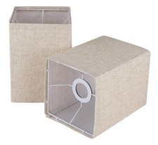 Drum Lampshades Set of 2, Natural Linen Lampshades 13" Top x 13" Bottom x 10"...