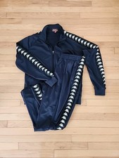 Kappa Tracksuit Set Jacket Large  Pants 2XL Navy Blue Banda Tape Logo Mens