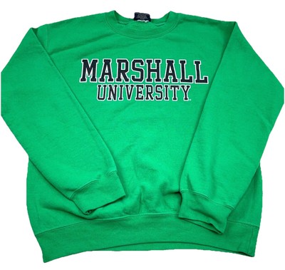 Marshall Thundering Herd Sweatshirt Men Small Green Crew Neck Sweater Adult Y2K