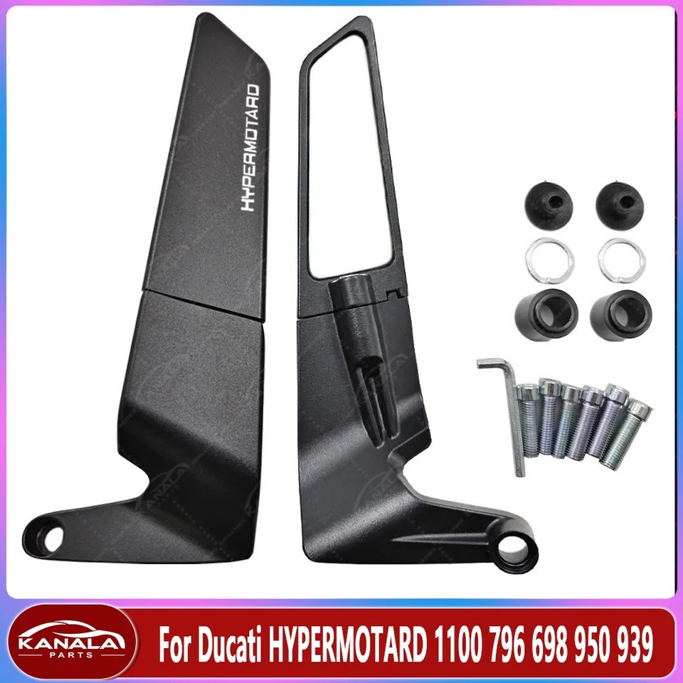 Adjustable Rotating Rearview Mirror For Ducati HYPERMOTARD 1100 796 698 950 939 Foto 2 de 4