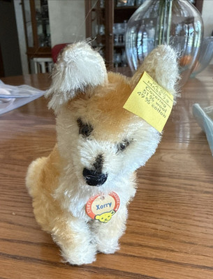 Xorry the Steiff stuffed Fox mohair body Complete All Tags button Rare