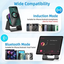 Wireless Induction Speaker 5-in-1 Bluetooth Speaker With Phone Stand Holder