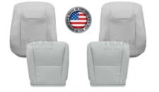 Driver/Passenger Bottom/Top Leather Seat Cover Gray For 2010-2015 Lexus RX450H