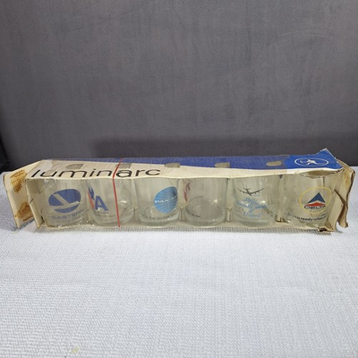 #ad RARE Vtg 6 Pc Airline Rocks Glasses Set United Eastern Delta TWA American Pan Am $250.00