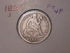 1889-S SEATED LIBERTY DIME F + VF POPULAR BETTER DATE