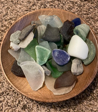 Surf Tumbled Sea Glass 40 peices - varied colors/age- TWO LBS  