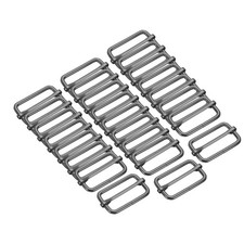 25Pack Slide Buckle 1 1/2" Tri-Glide Slides Adjuster Strap Slider, Grey