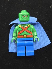 LEGO Mini Figure DC Martian Manhunter Minifigure 76040 Brainiac Attack w/ Cape