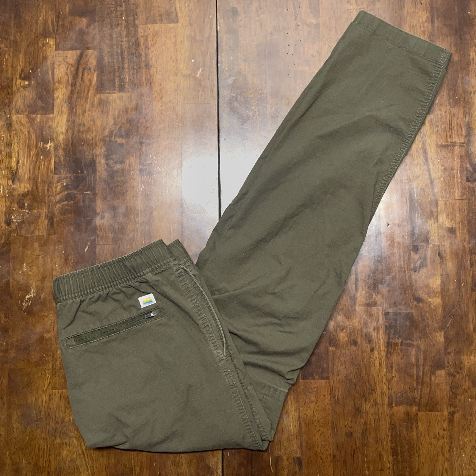 Vuori Ripstop Climber Pants Mens Large Olive Green Drawstring 32x30