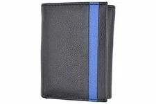 Men's Genuine Soft Leather RFID Trifold Wallet 2 ID Windows & Credit Card Holder