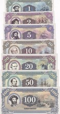 Marie Byrd Land Set 7, 1 2 5 10 20 50 100 banknotes 2014 Fantasy