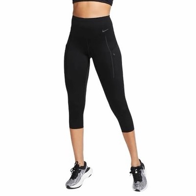 Nike Go Firm Support High Waisted Cropped Leggings Womens Small Black DQ5881-010