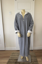 STAN HERMAN Half Zip Long Maxi Robe Women Size XL Gray House Dress