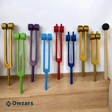 Chakra Tuning Fork 8 Pieces Weighted Set | For Healing, DNA, Sound Therapy, Yoga