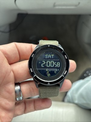 Digital Carbon fiber Men's Watch North Edge Alps Multifunctional w Green Nato 