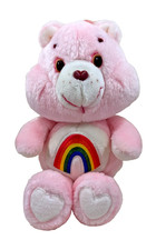 Vintage Original Kenner 1983 Care Bear Cheer Bear Plush 13" Pink Rainbow Nice