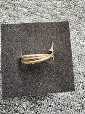 9ct Tri-Colour Gold Russian Wedding Band Ring Size M
