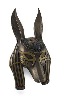 Mask of Anubis the Jackal God Sculptured Wall Hanging